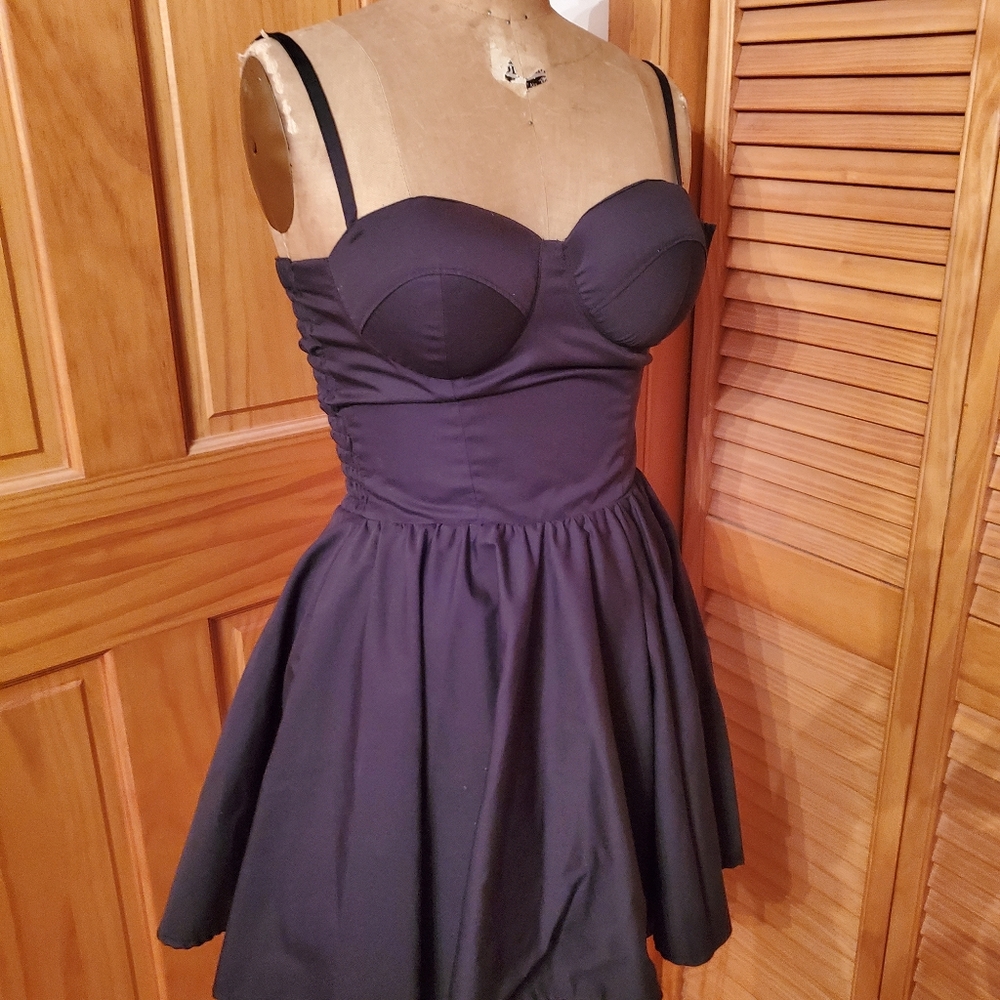 Black Bustier Skater Dress